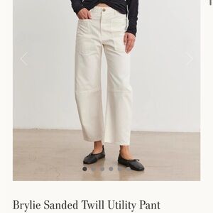 Cream Barrel Leg Pants